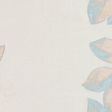 Ivory and Aqua Columns of Leaves Brocade