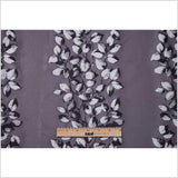 Gray and Black Columns of Leaves Brocade