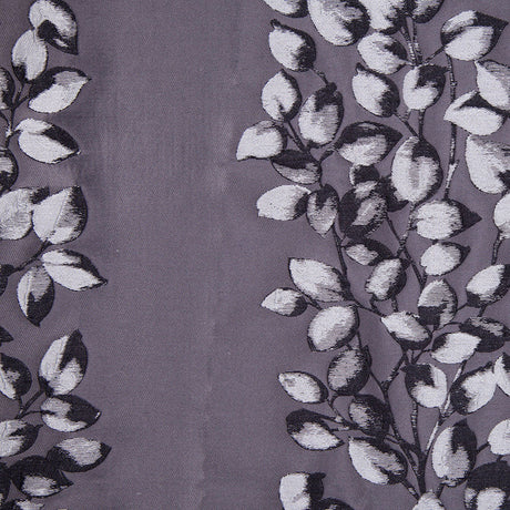 Gray and Black Columns of Leaves Brocade