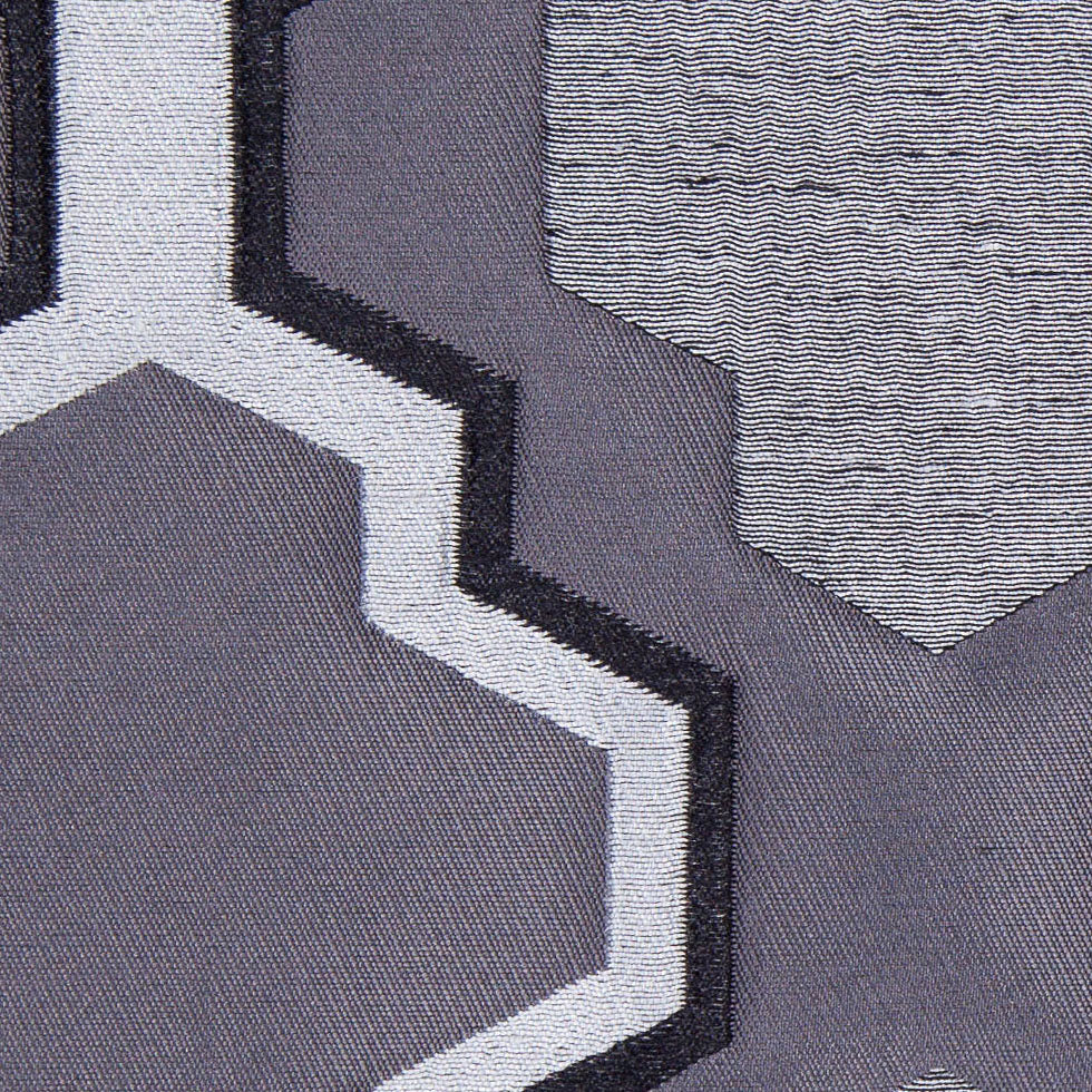 Gray Geometric Lines and Shapes Satiny Brocade