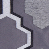 Gray Geometric Lines and Shapes Satiny Brocade