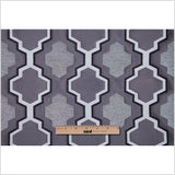 Gray Geometric Lines and Shapes Satiny Brocade