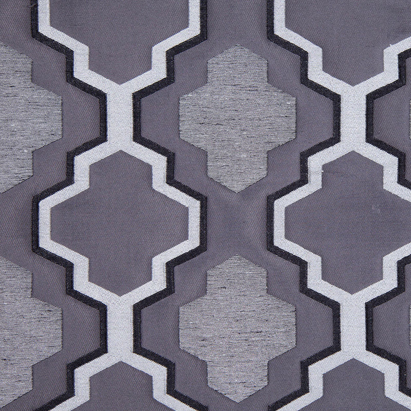 Gray Geometric Lines and Shapes Satiny Brocade