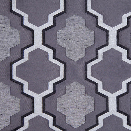 Gray Geometric Lines and Shapes Satiny Brocade