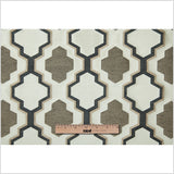 Beige and Black Geometric Lines and Shapes Satiny Brocade