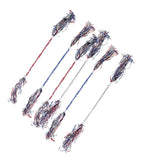 18" Patriotic Red, White & Blue Tinsel Plastic Batons 6 Pc.