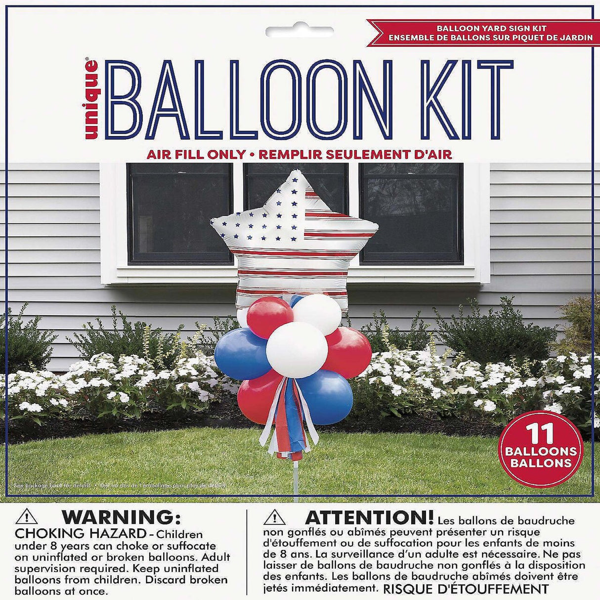 Peppy Patriotic Foil & Latex Balloon Yard Sign Kit 1 Set