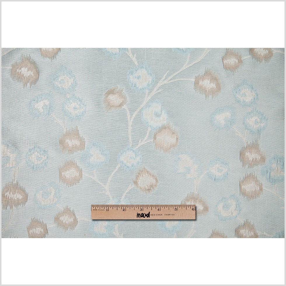 Spa/Beige Soft Floral Satiny Brocade