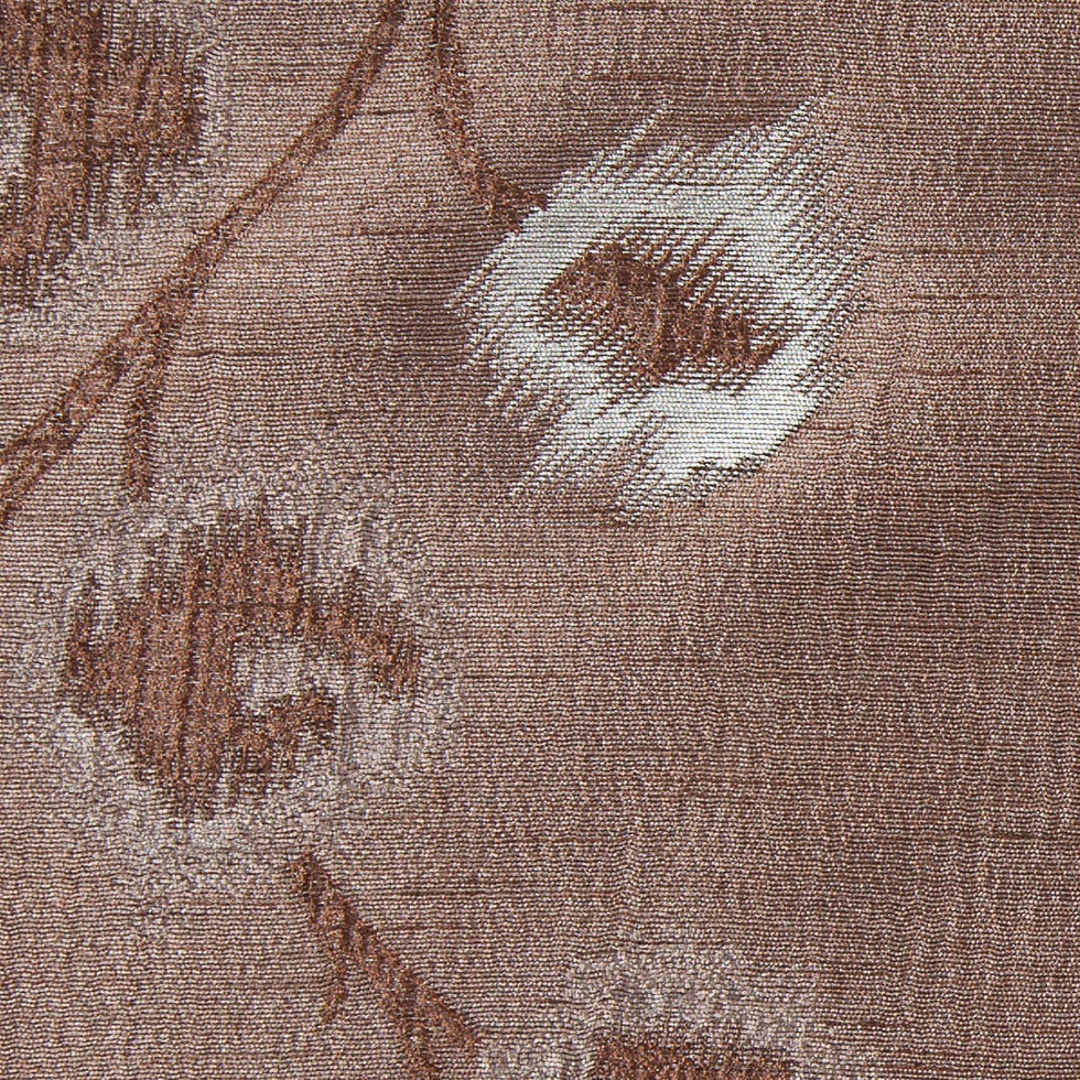 Taupe and Silver Soft Floral Satiny Brocade