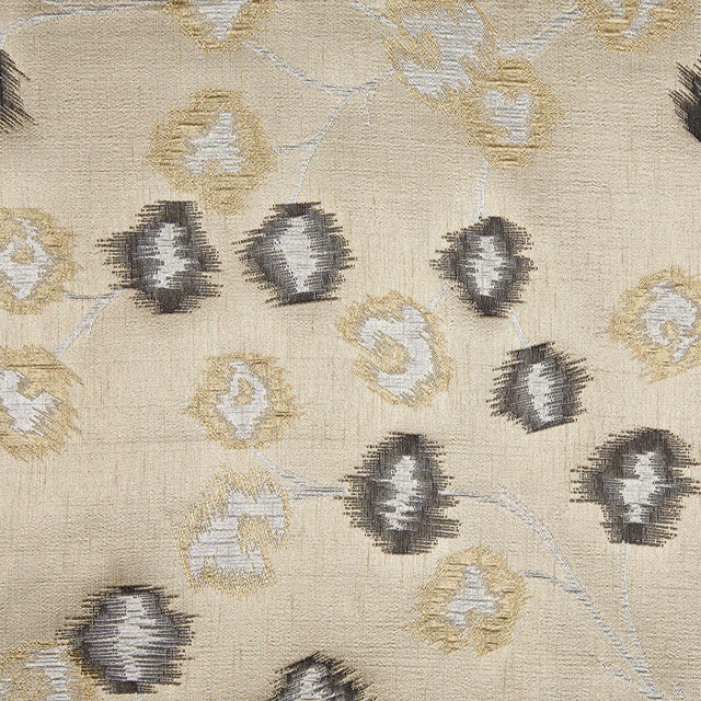 Gold and Black Soft Floral Satiny Brocade