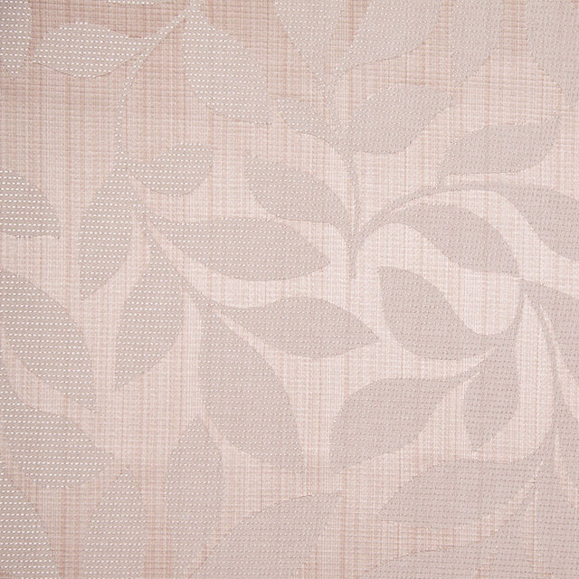 Peach Satiny Woven Leaves Jacquard