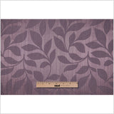 Plum Satiny Woven Leaves Jacquard