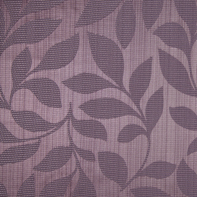 Plum Satiny Woven Leaves Jacquard