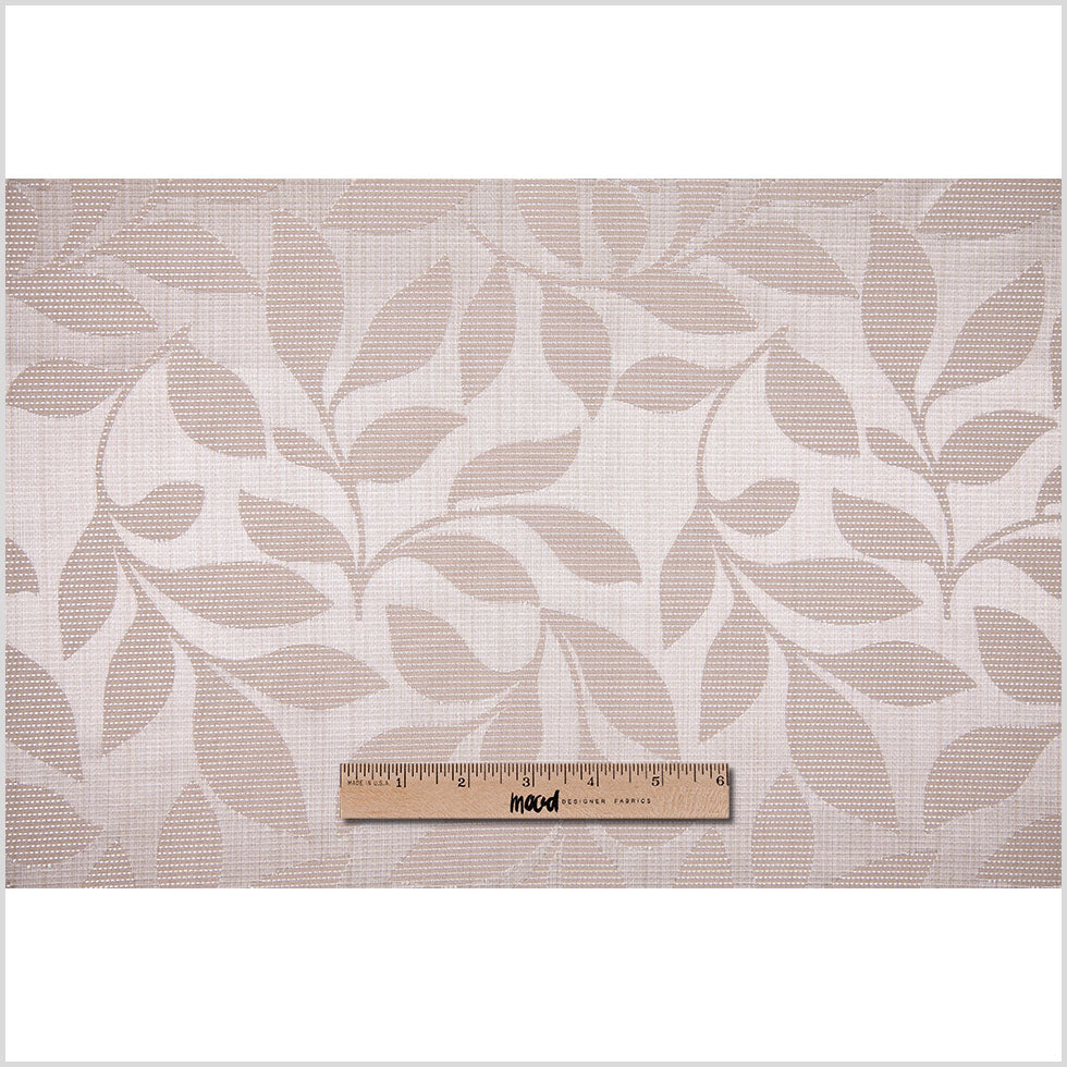 Sand Satiny Woven Leaves Jacquard