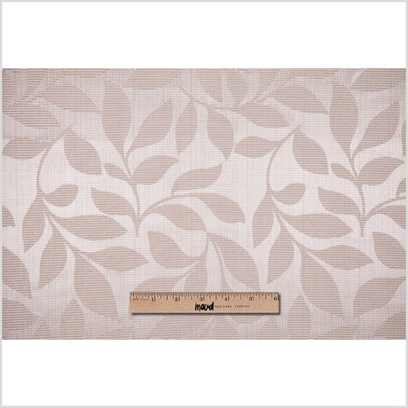 Sand Satiny Woven Leaves Jacquard