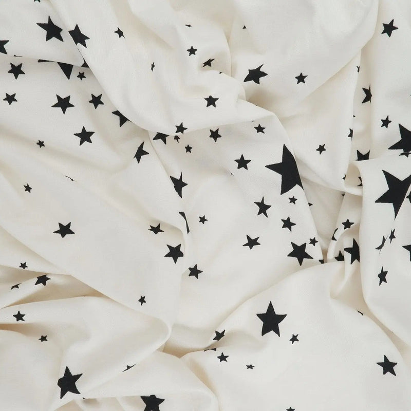 1 Yard Brushed Star Print DTY Knit Fabric, 58/60'' Wide Polyester Spandex Blend
