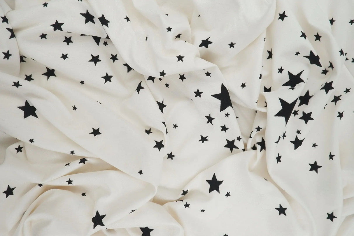 1 Yard Brushed Star Print DTY Knit Fabric, 58/60? Wide Polyester Spandex Blend