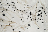 1 Yard Brushed Star Print DTY Knit Fabric, 58/60? Wide Polyester Spandex Blend
