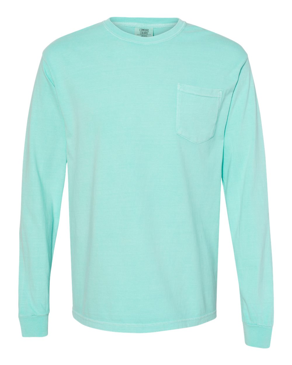 Comfort Colors® Garment-Dyed Heavyweight Crewneck Long Sleeve Pocket T-Shirt