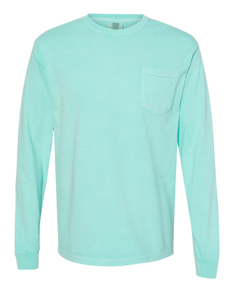 Comfort Colors® Garment-Dyed Heavyweight Crewneck Long Sleeve Pocket T-Shirt