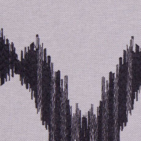 Gray and Black Embroidered Diamonds Woven