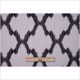 Gray and Black Embroidered Diamonds Woven