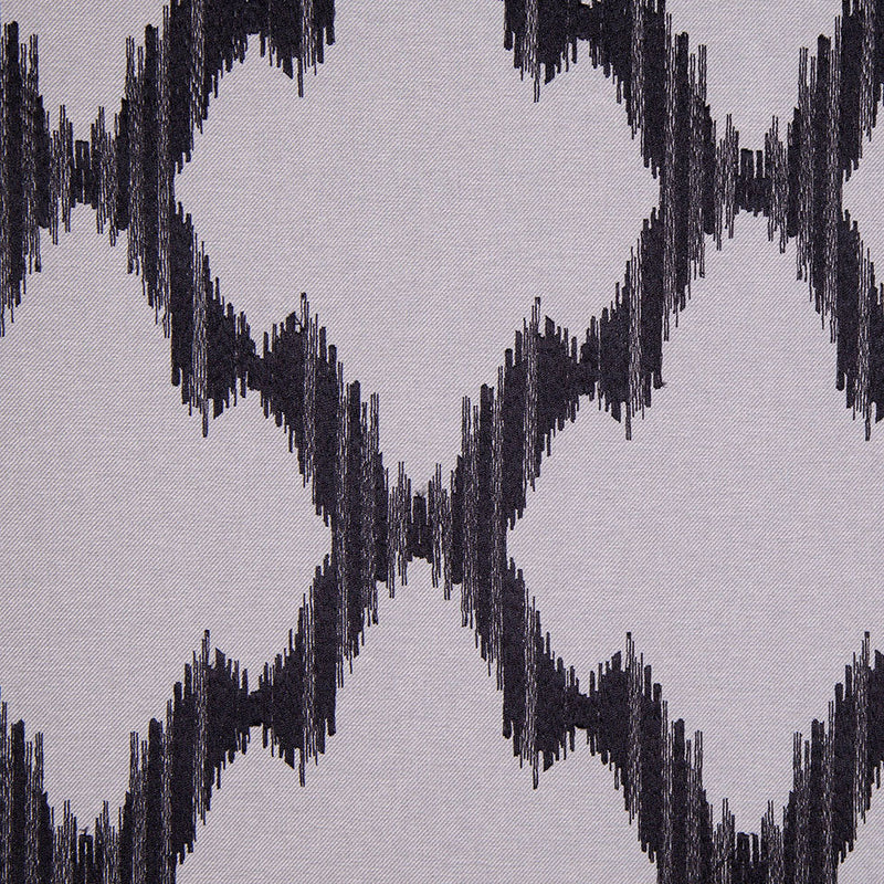 Gray and Black Embroidered Diamonds Woven