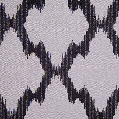 Gray and Black Embroidered Diamonds Woven