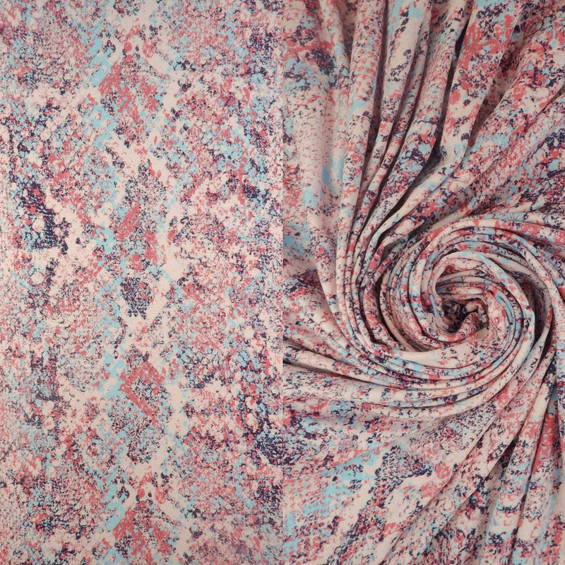 Snake Skin Print Rayon Jersey Knit Fabric 1 Yard Soft Stretch Lightweight 58/60" Wide