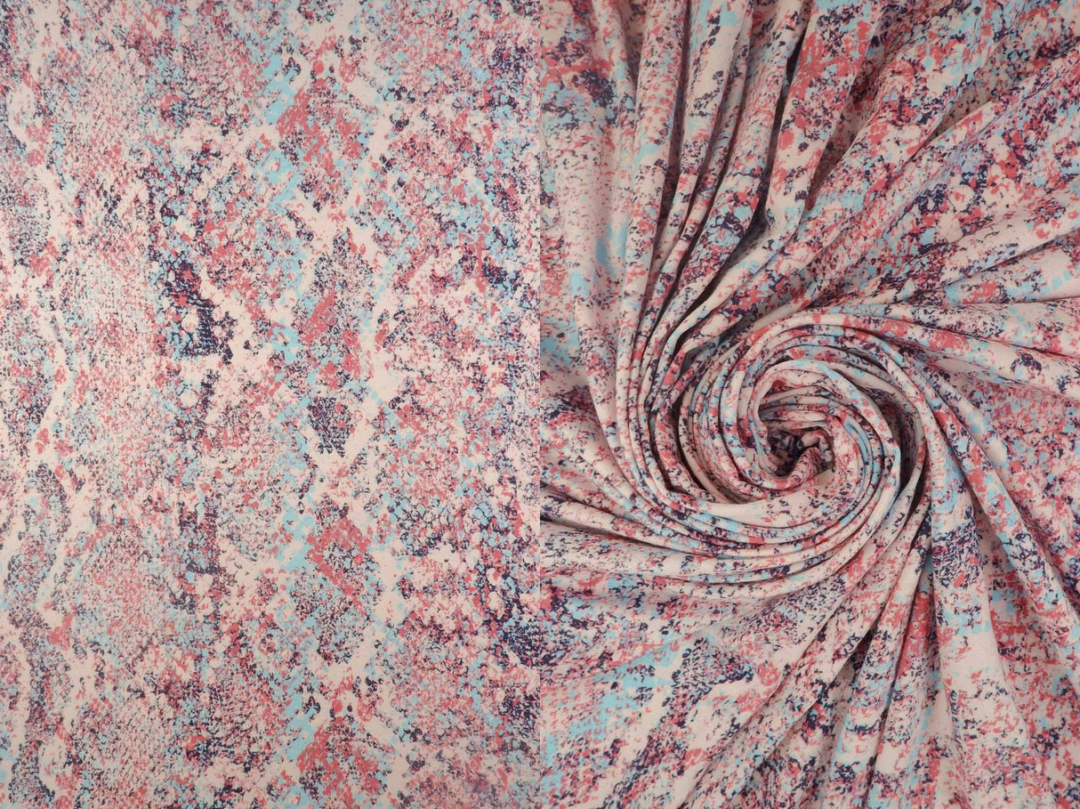 Snake Skin Print Rayon Jersey Knit Fabric 1 Yard Soft Stretch Lightweight 58/60" Wide