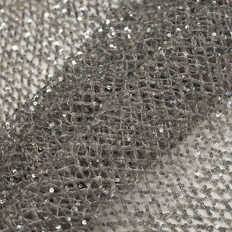 Silver Sequined Netted Lace