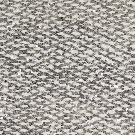 Silver Sequined Netted Lace