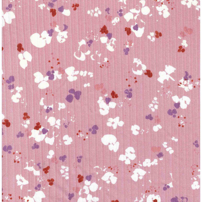 1 Yard Animal Print Rose 8x3 Yummy Rib Knit Fabric Soft Stretch 58/60 Inches Wide
