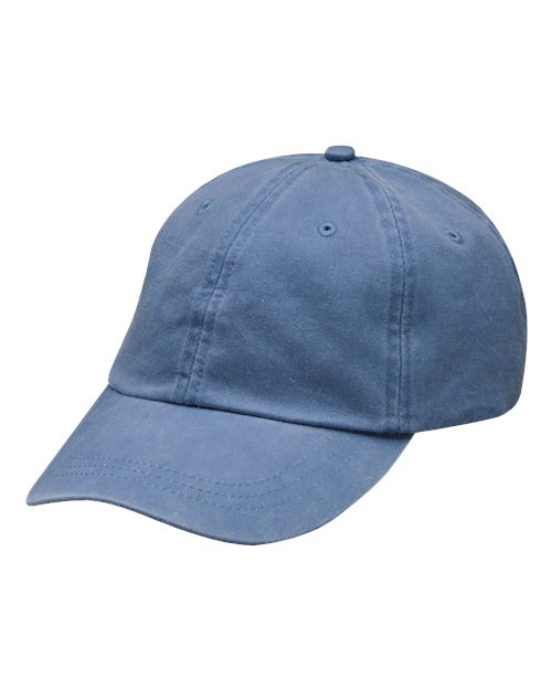 Optimum Pigment-Dyed Cotton Dad Hat with Mesh Lining, Adjustable Leather Strap