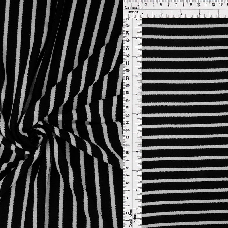 Viscose Crepe Stripe Stretch Fabric