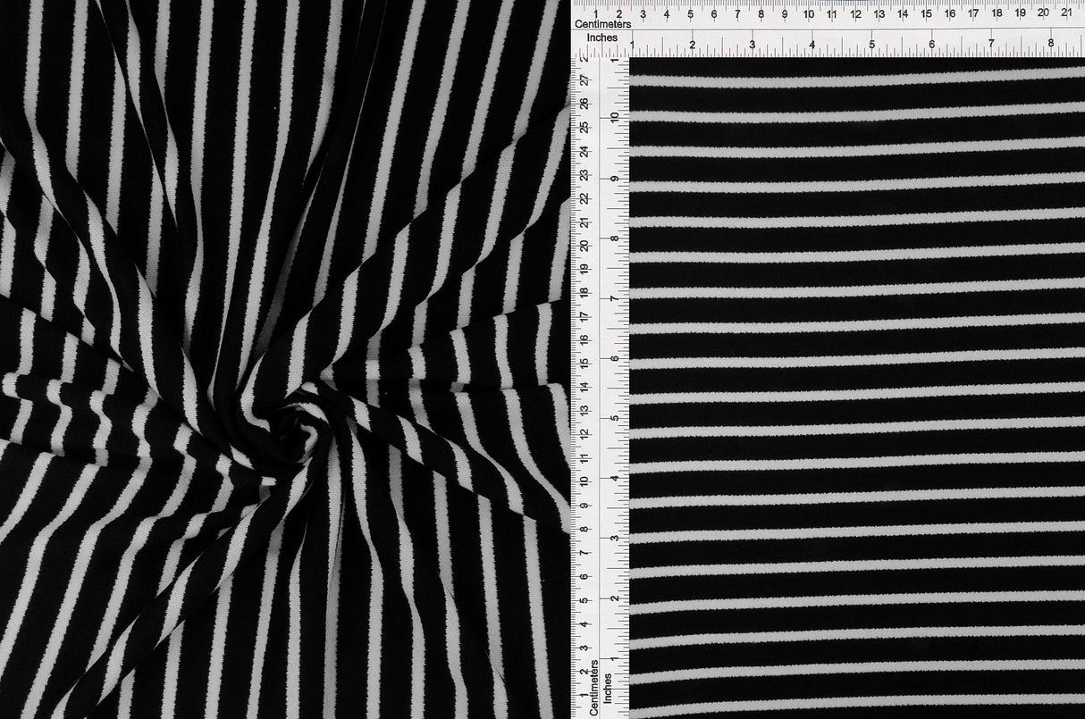 Viscose Crepe Stripe Stretch Fabric