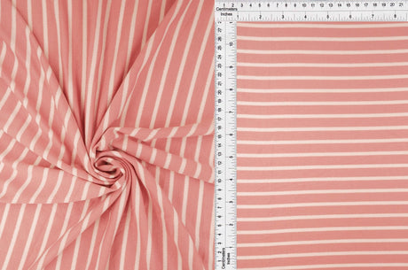 Viscose Crepe Stripe Stretch Fabric