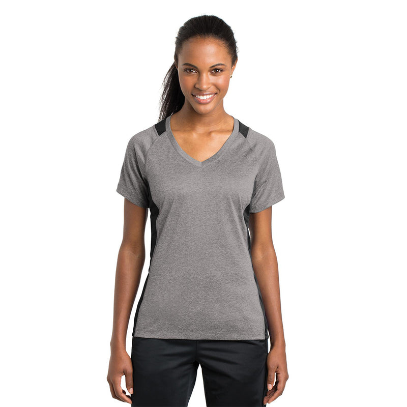 Women's Heather Colorblock Contender Short Sleeve V-Neck Tee