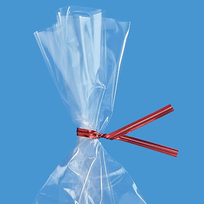 Red Metallic Twist Ties - 100 Pack