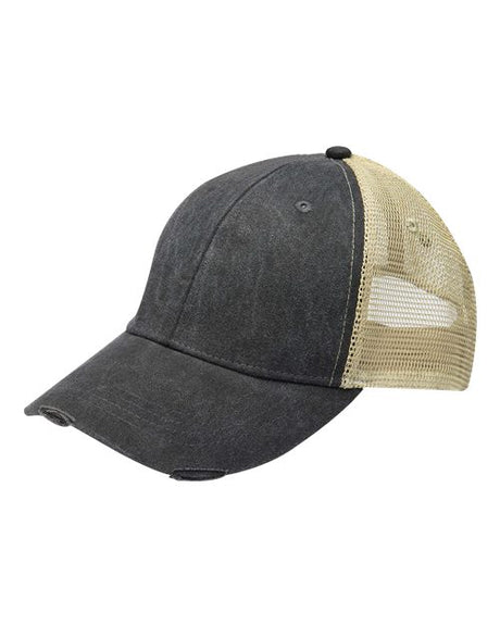 Adams Headwear Ollie Pigment Dyed Trucker Cap Washed Mesh Back Hat