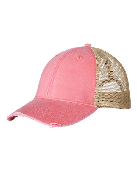 Adams Headwear Ollie Pigment Dyed Trucker Cap Washed Mesh Back Hat
