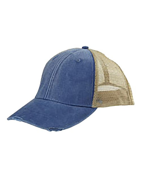 Adams Headwear Ollie Distressed Trucker Cap Vintage Mesh Back Hat