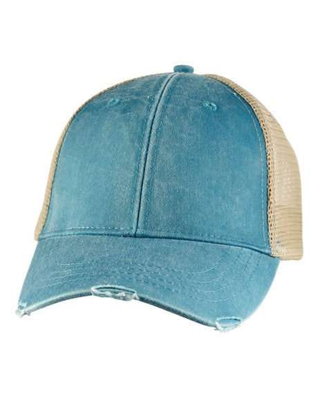 Adams Headwear Ollie Distressed Trucker Cap Vintage Mesh Back Hat