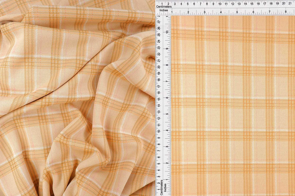 Double Knit Jacquard Plaid Fabric 1 Yard Soft Stretch Medium Weight 58/60" Wide