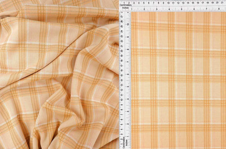 Double Knit Jacquard Plaid Fabric 1 Yard Soft Stretch Medium Weight 58/60" Wide
