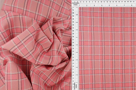 Plaid Double Knit Jacquard Stretch Fabric