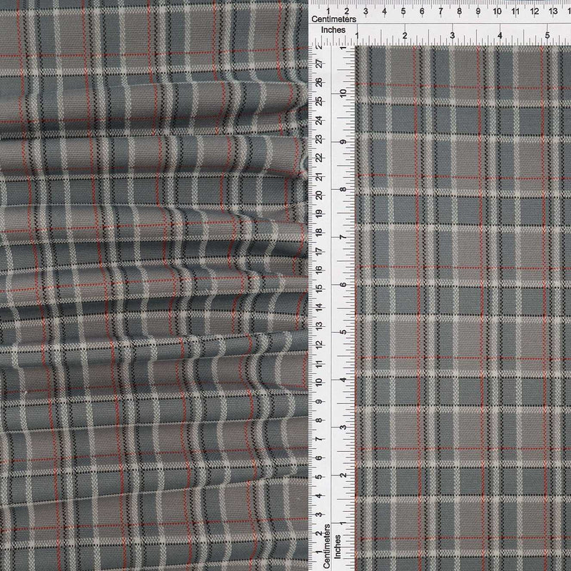 Plaid Double Knit Jacquard Stretch Fabric