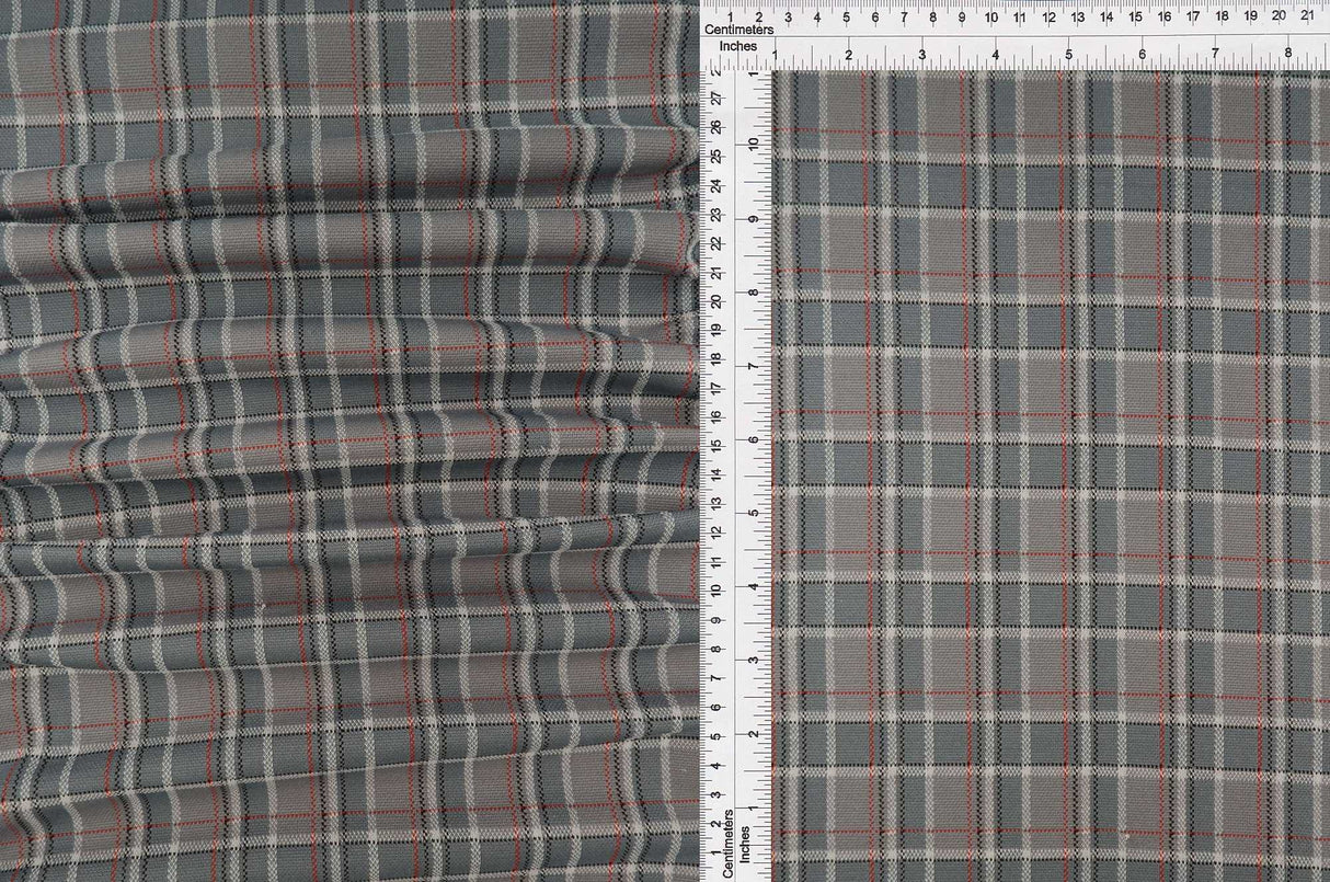 Plaid Double Knit Jacquard Stretch Fabric