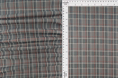 Plaid Double Knit Jacquard Stretch Fabric