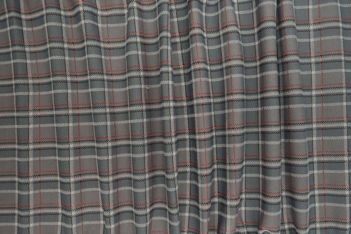 Plaid Double Knit Jacquard Stretch Fabric
